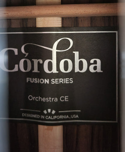 Cordoba Fusion Series Orchestra CE CD Classical Acoustic Electric Guitar, New Hard Shell Case