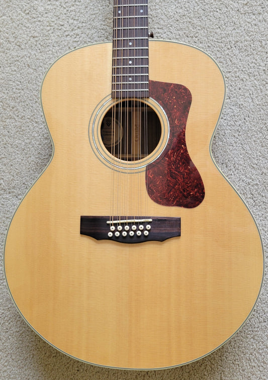 Guild F-1512E 12 String Acoustic Electric Guitar, Guild Rigid Case Included
