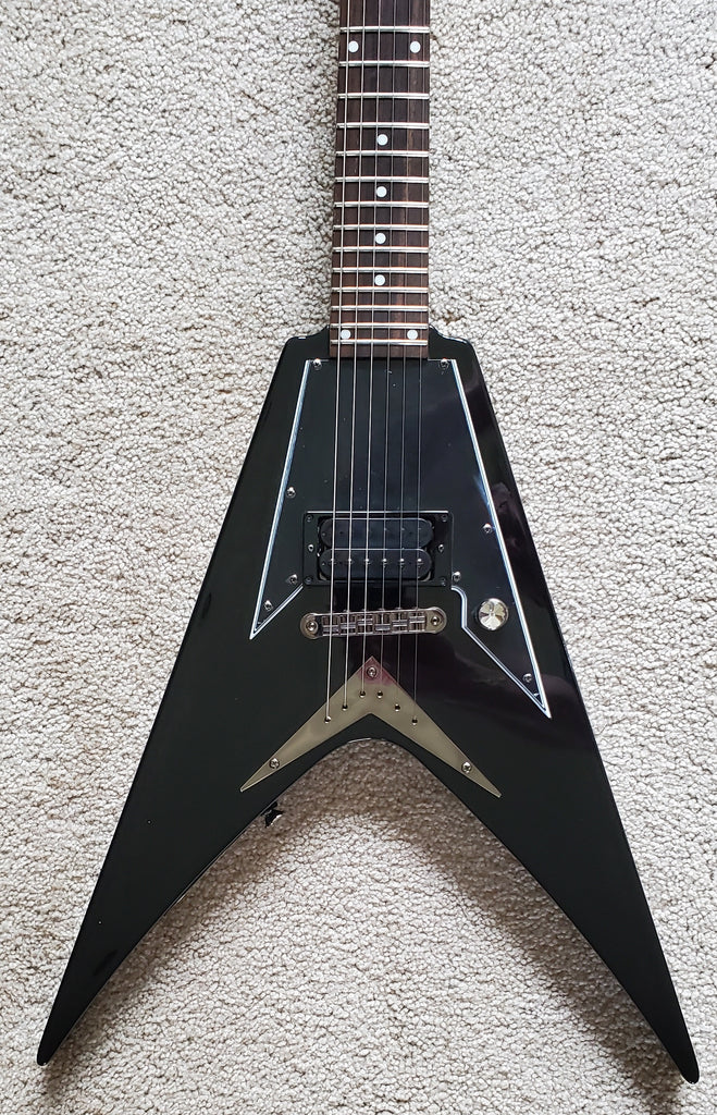 Samick SV10 Flying V Style Electric Guitar, Black Finish - New