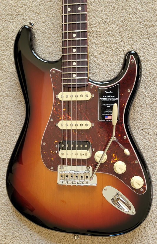 Fender American Professional II Stratocaster Electric Guitar, 3-Color Sunburst, Deluxe Molded Hard Shell Case