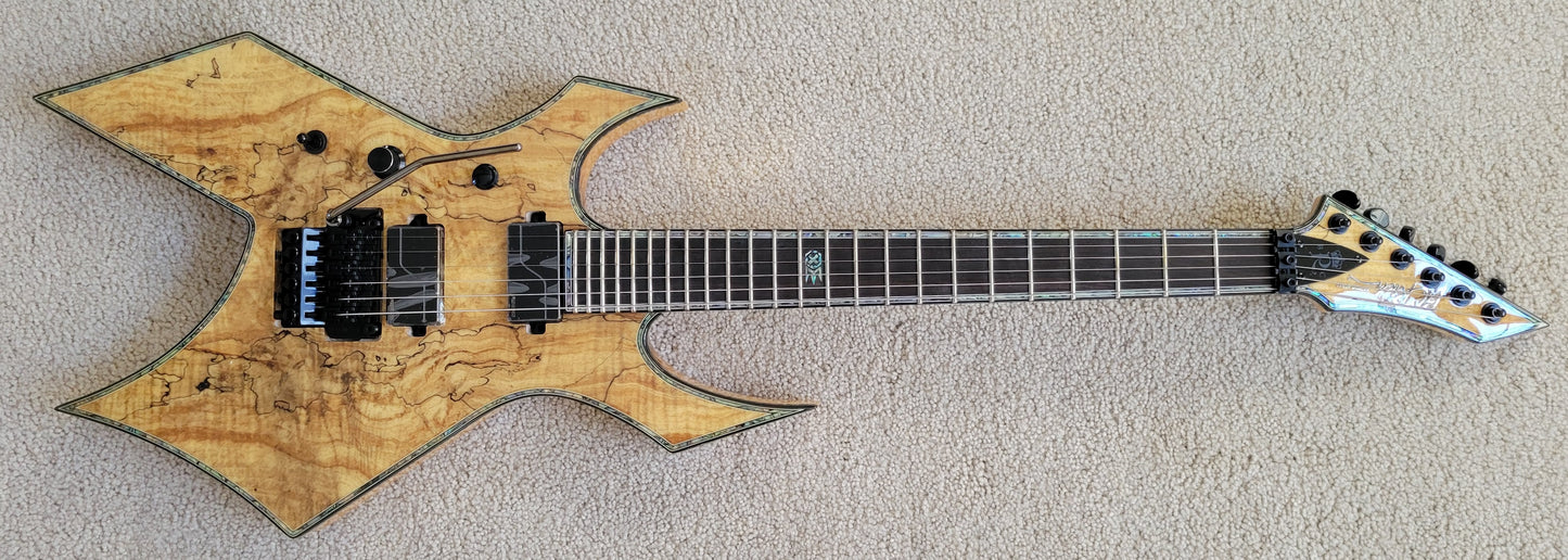 B.C. Rich Warlock Extreme Exotic Electric Guitar, Left Handed, Floyd, Spalted Maple, New Gig Bag