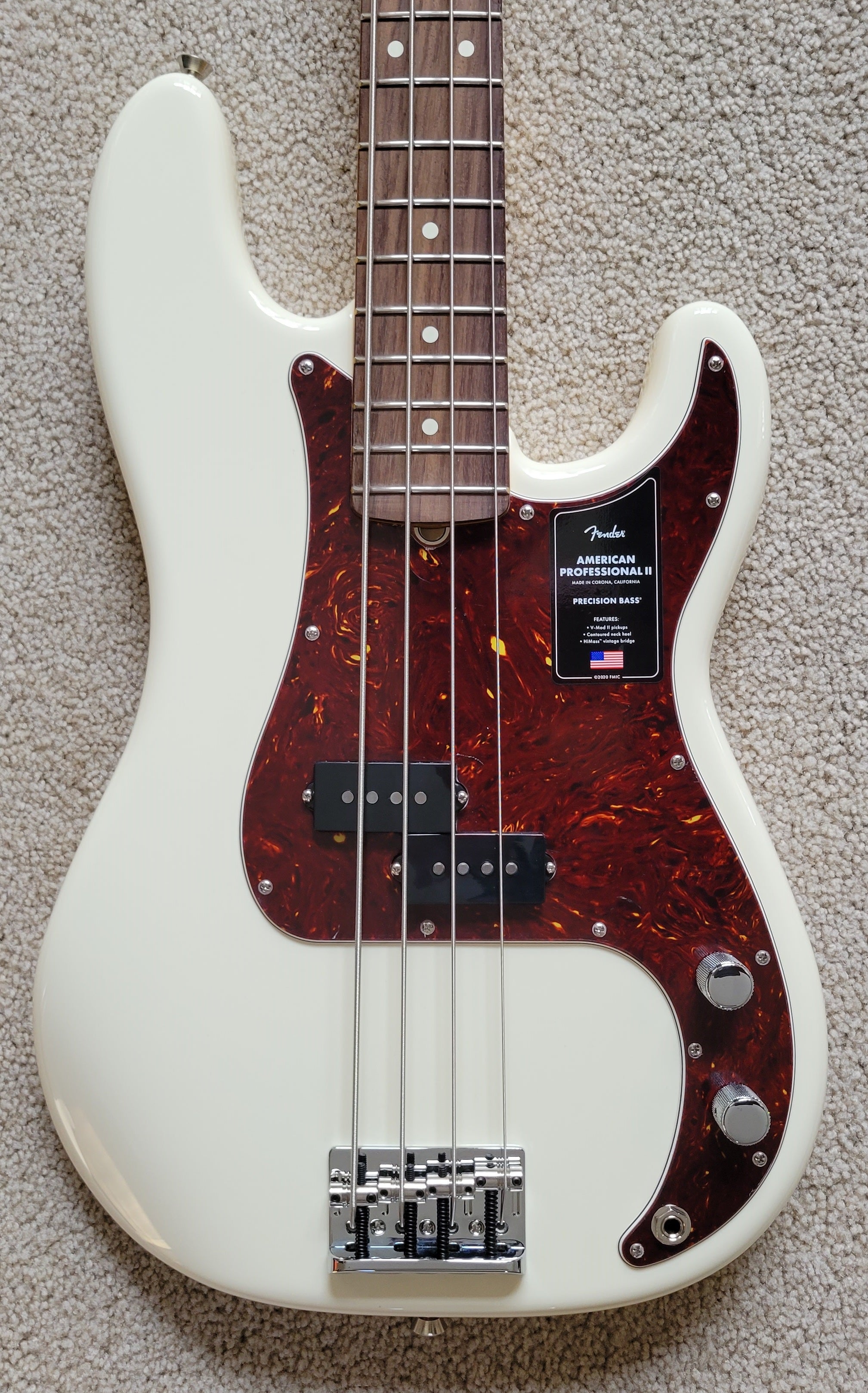 Fender American Professional II Precision Bass Guitar, Olympic