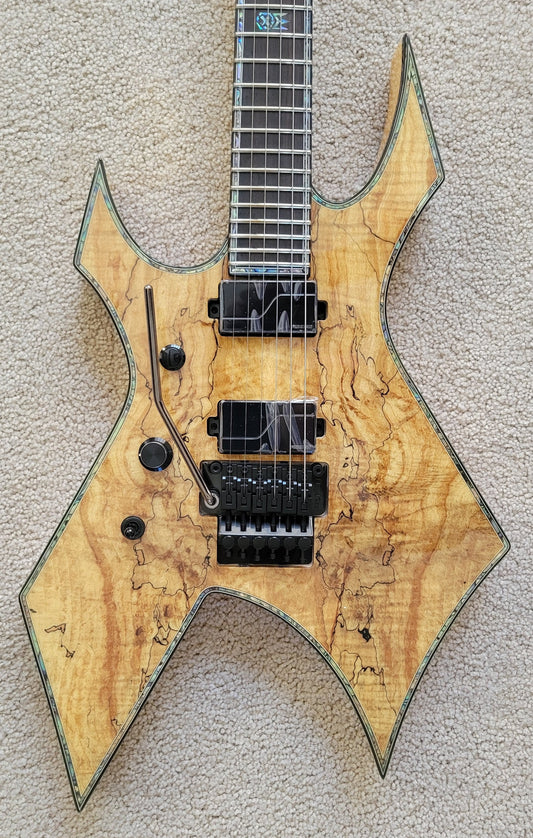 B.C. Rich Warlock Extreme Exotic Electric Guitar, Left Handed, Floyd, Spalted Maple, New Gig Bag