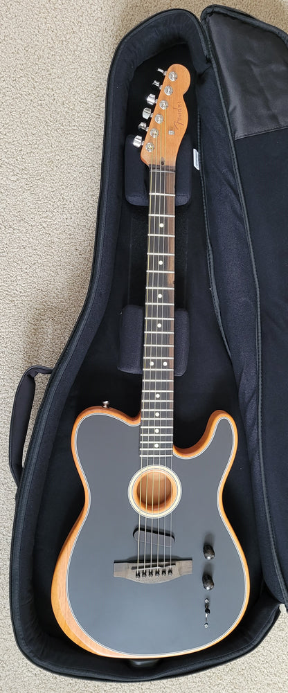 Fender American Acoustasonic Telecaster Acoustic Electric Guitar, B-Stock, Black Finish, New Gig Bag