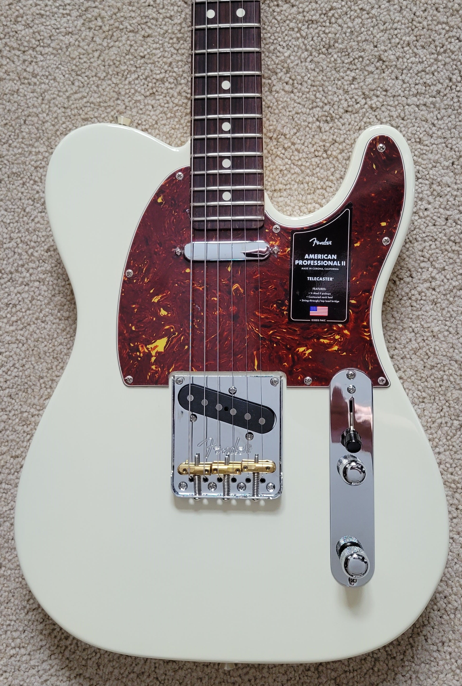Fender American Professional II Telecaster Electric Guitar, Olympic 
